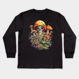 Psychedelic World Sketches Magic Shroom Kids Long Sleeve T-Shirt